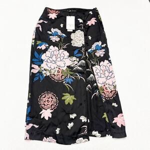 Zara Printed Asian Style Flower Patterned A Line Skirt Blogger Fav Size S NWT